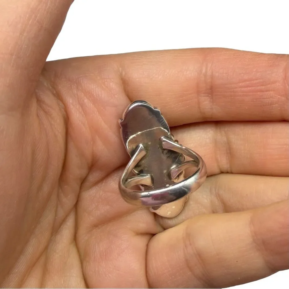 Bumblebee Jasper Ring Size 7 Solid 925 Sterling Silver